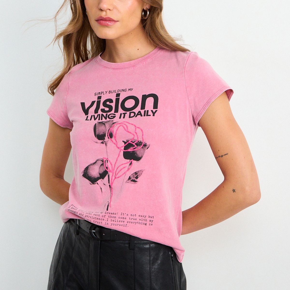 IO - Polera Estampada Mujer Rosa Io