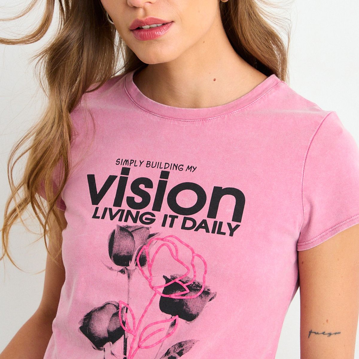 IO - Polera Estampada Mujer Rosa Io