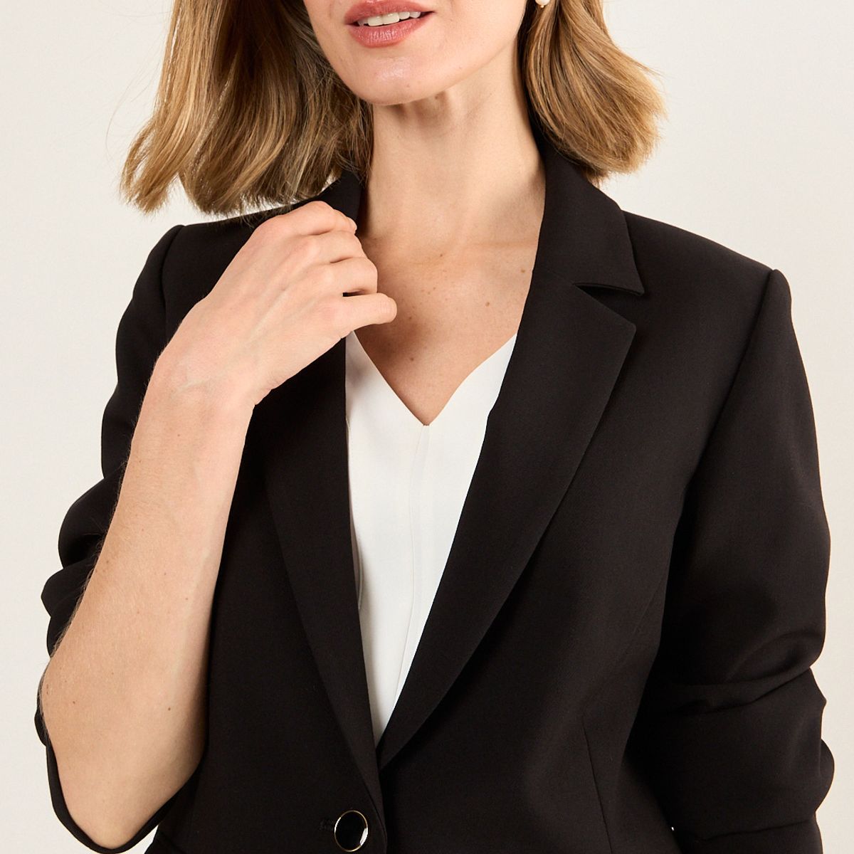 MA GRIFFE - Blazer Liso Mujer Negro Magriffe