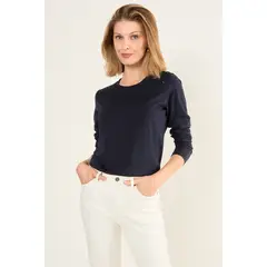 MA GRIFFE - Polera Lisa Mujer Azul Magriffe