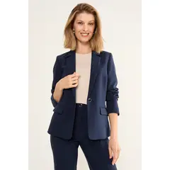 MA GRIFFE - Blazer Liso Mujer Azul Magriffe