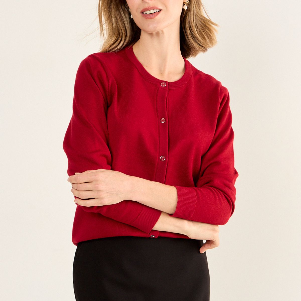MA GRIFFE - Chaleco Liso Mujer Rojo Magriffe