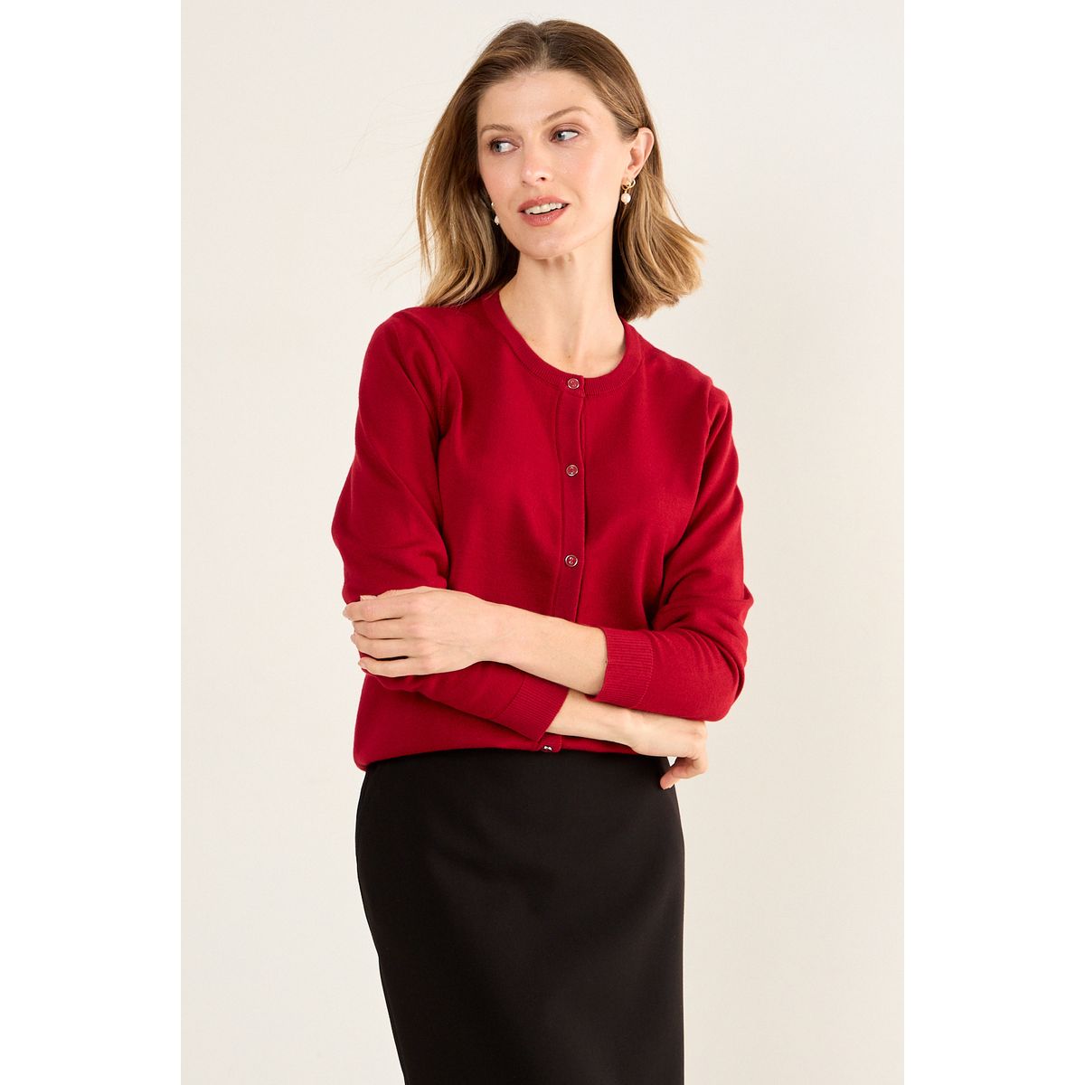 MA GRIFFE - Chaleco Liso Mujer Rojo Magriffe