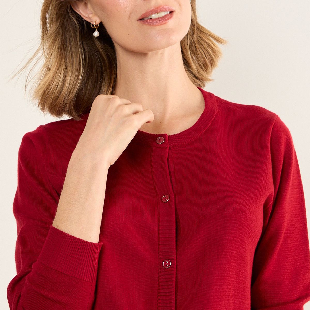 MA GRIFFE - Chaleco Liso Mujer Rojo Magriffe
