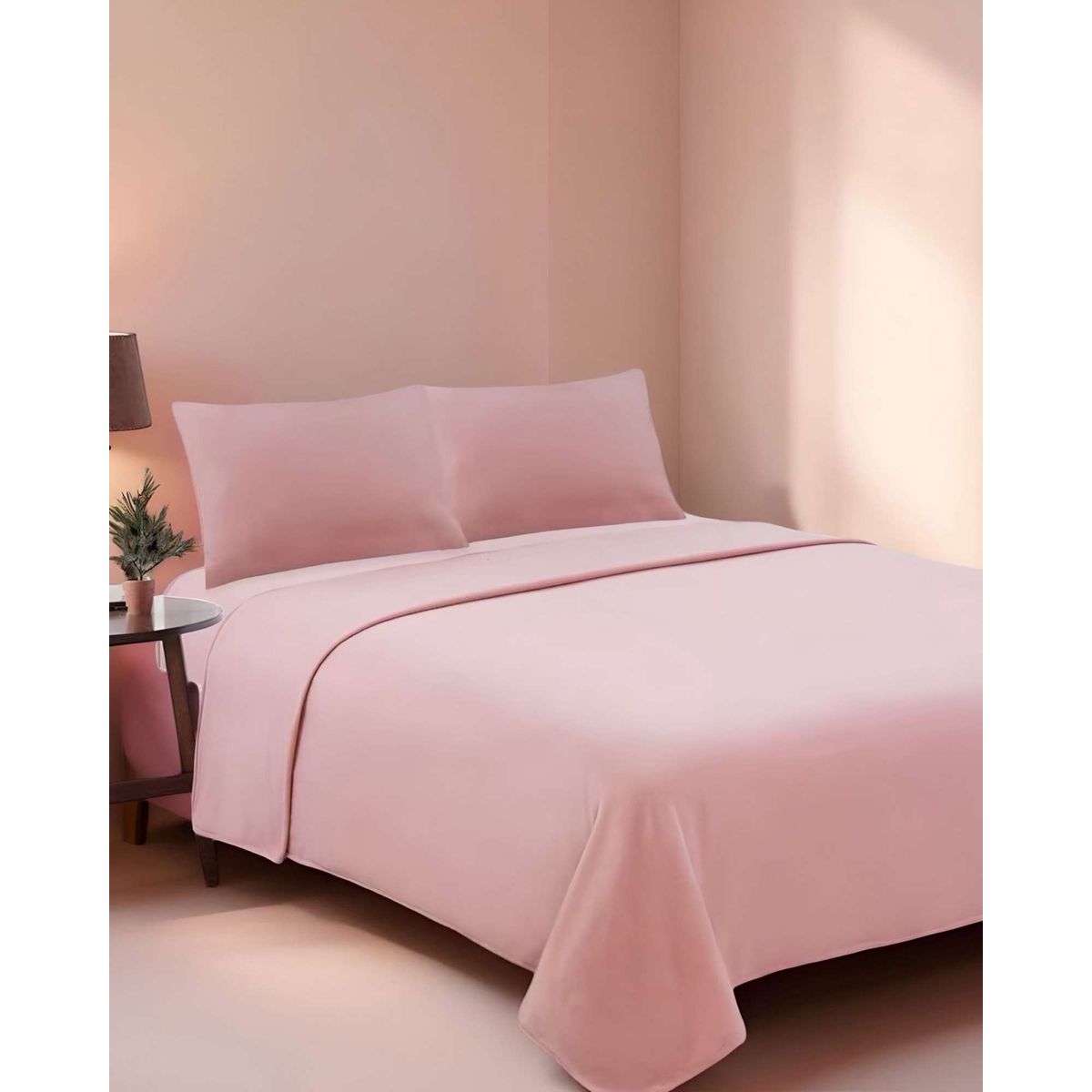 GENERICO - Sábana de Polar Ultra Suave Máxima Calidez y Confort Rosa 2 plazas