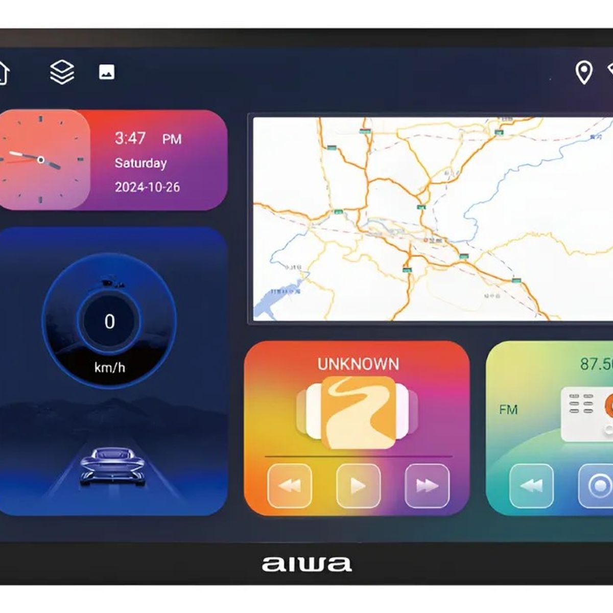 AIWA - Radio Auto Aiwa 2 Din Android Octacore Hd De 9'' Aw-a928c Negro