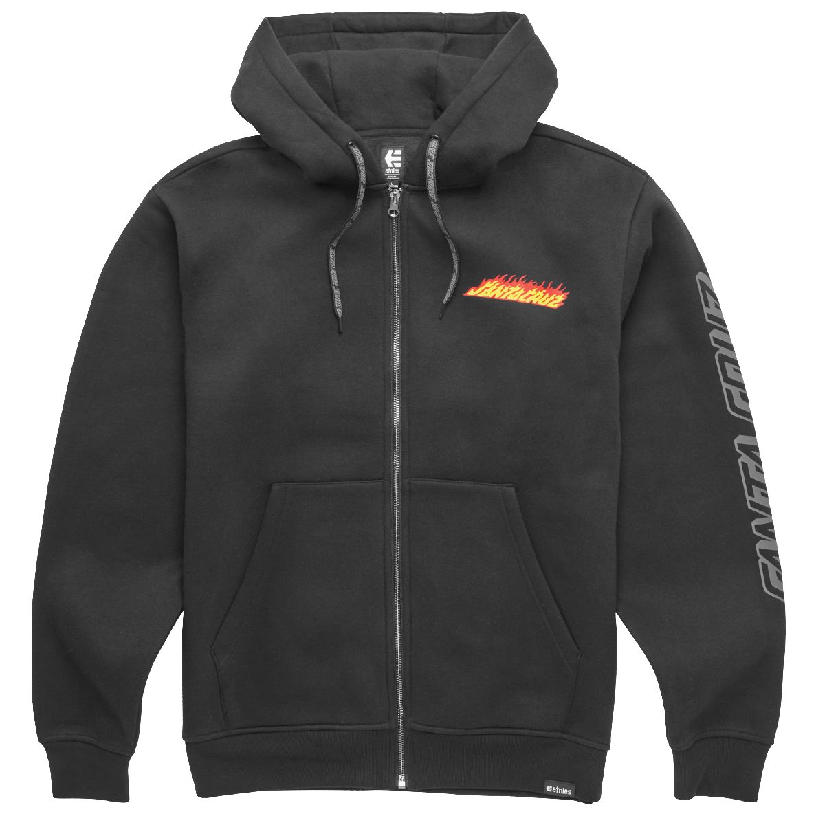 ETNIES - Polerón Etnies Full Zipper Santa Cruz Flame Tech Black