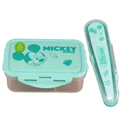 DISNEY - Hermético Infantil Diseño Mickey con Cubiertos - SC