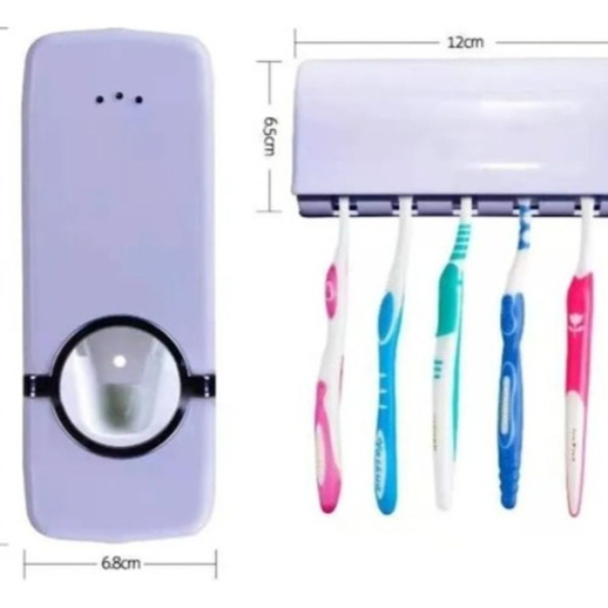 GENERICO - Pack 10 Dispensador Automático Pasta Dientes Porta Cepillo Blanco