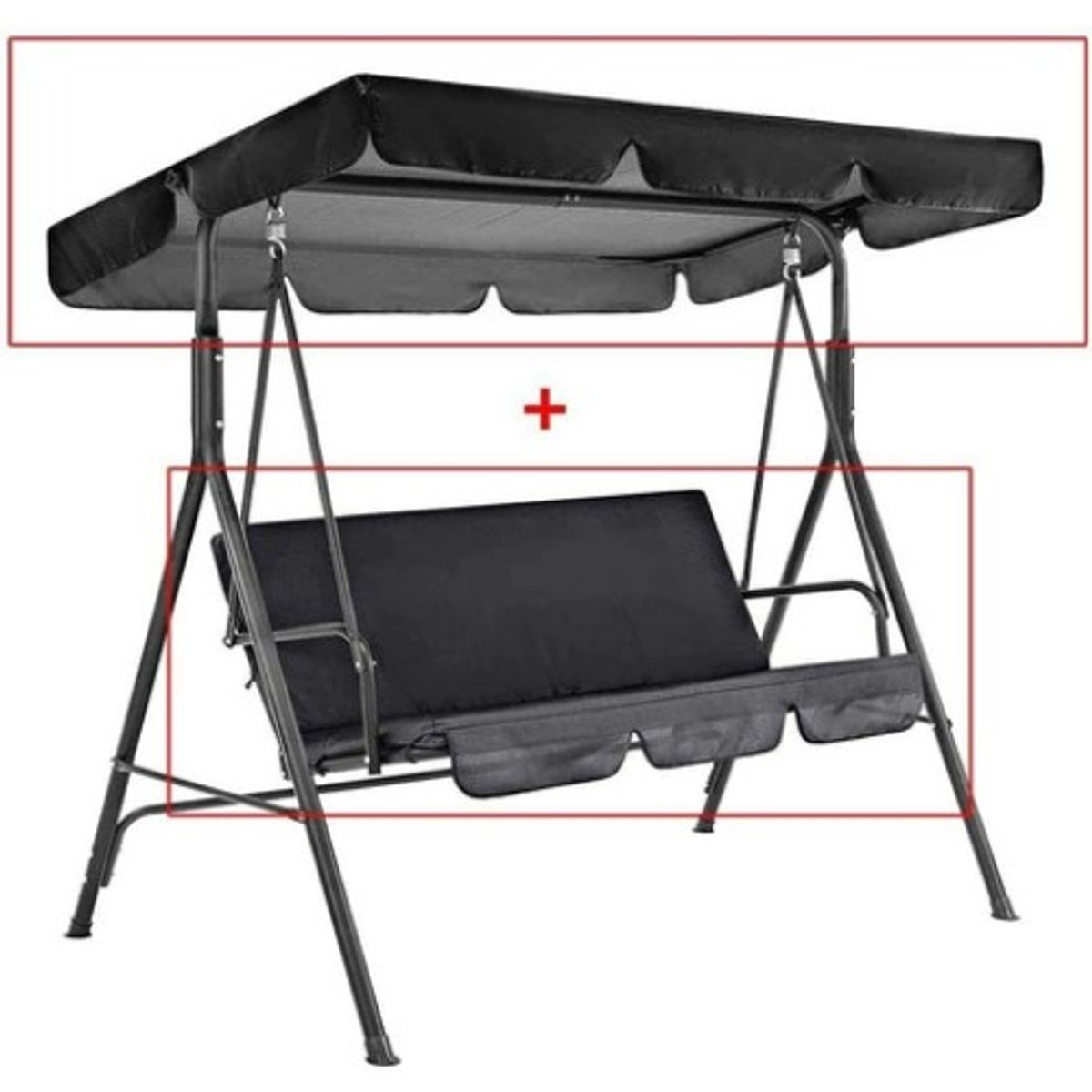 GENERICO - Funda Cobertor Cubre Sillon Columpio Protector 164x114cm Negro - 215218