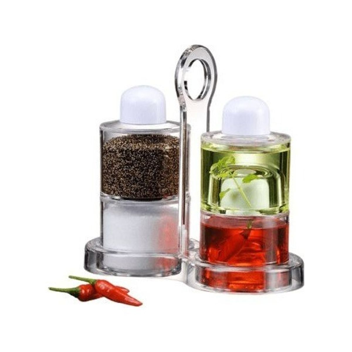 GENERICO - Set 4 Especieros Condimentero Cocina Frascos Multiuso Transparente - 36258