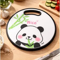 GENERICO - Tabla De Picar Plástica Redonda 30cm Diseño Panda Cocina