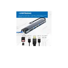 GENERICO - Hub Adaptador Usb Tipo C 8 En 1 Macbook Windows