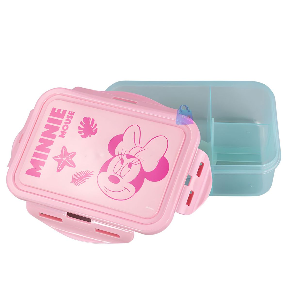 DISNEY - Hermético Minnie 700ml Divisiones + Cubiertos Minnie - PS