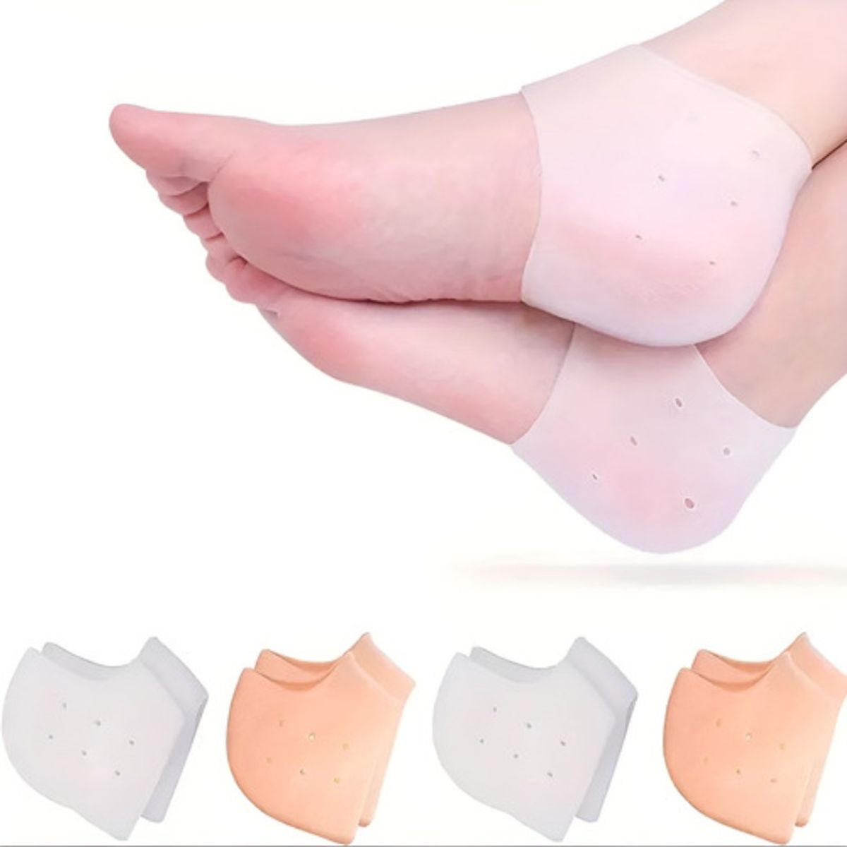 GENERICO - 2 Par Talonera Silicona Proteger Repara Anti Grietas Talón Surtido