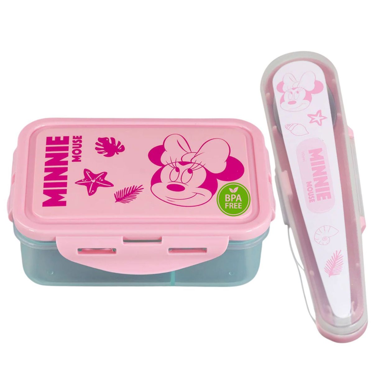 DISNEY - Hermético Infantil Diseño Minnie con Cubiertos - SC