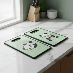 GENERICO - Tabla de cortar cocina diseño panda kawaii 37x23cm