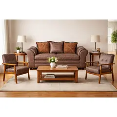 BLACK FACTORY - Juego de Living 2 1 1 Sitiales Aconcagua Café