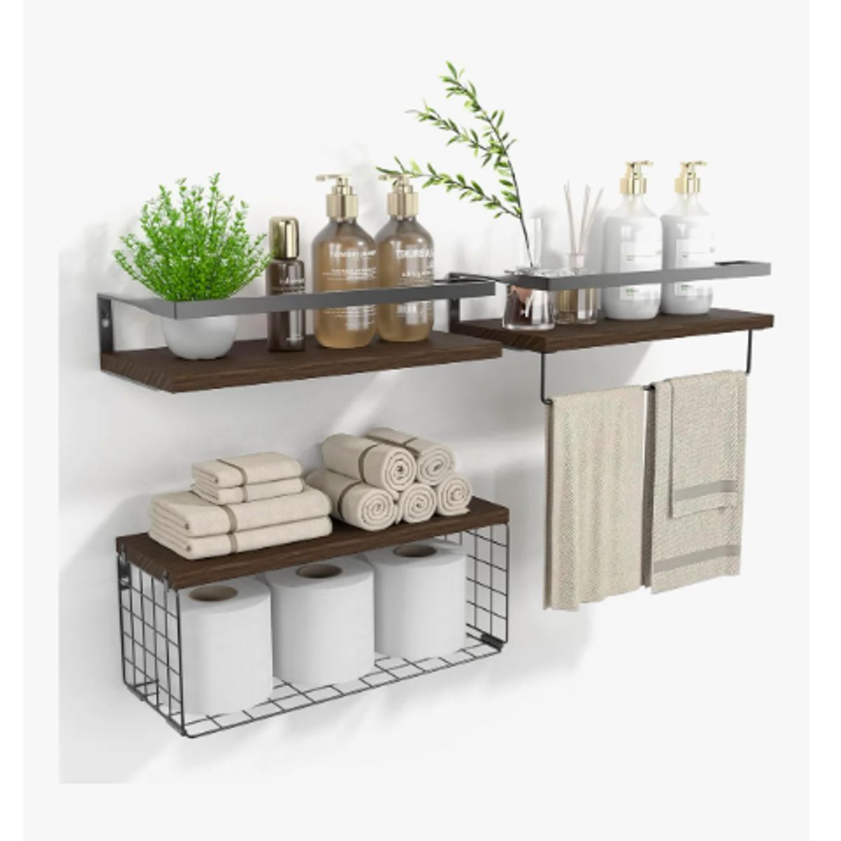 GENERICO - Repisas Flotantes Pared Juego 3 Estantes Flotantes De Baño