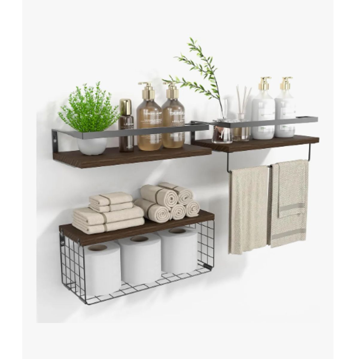 GENERICO - Repisas Flotantes Pared Juego 3 Estantes Flotantes De Baño