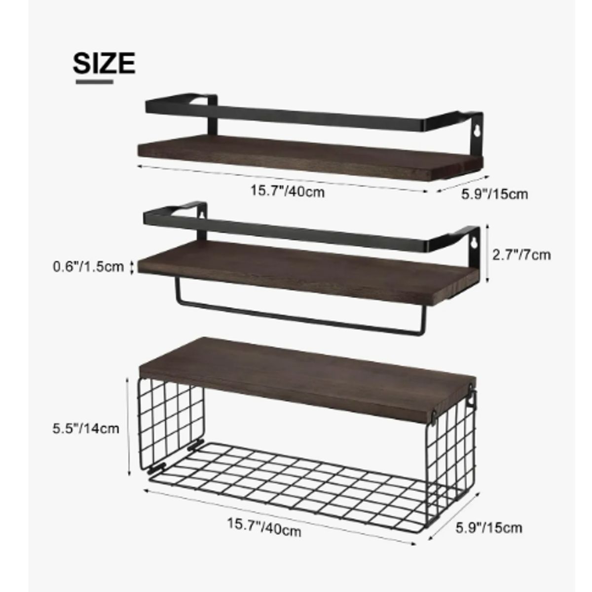 GENERICO - Repisas Flotantes Pared Juego 3 Estantes Flotantes De Baño