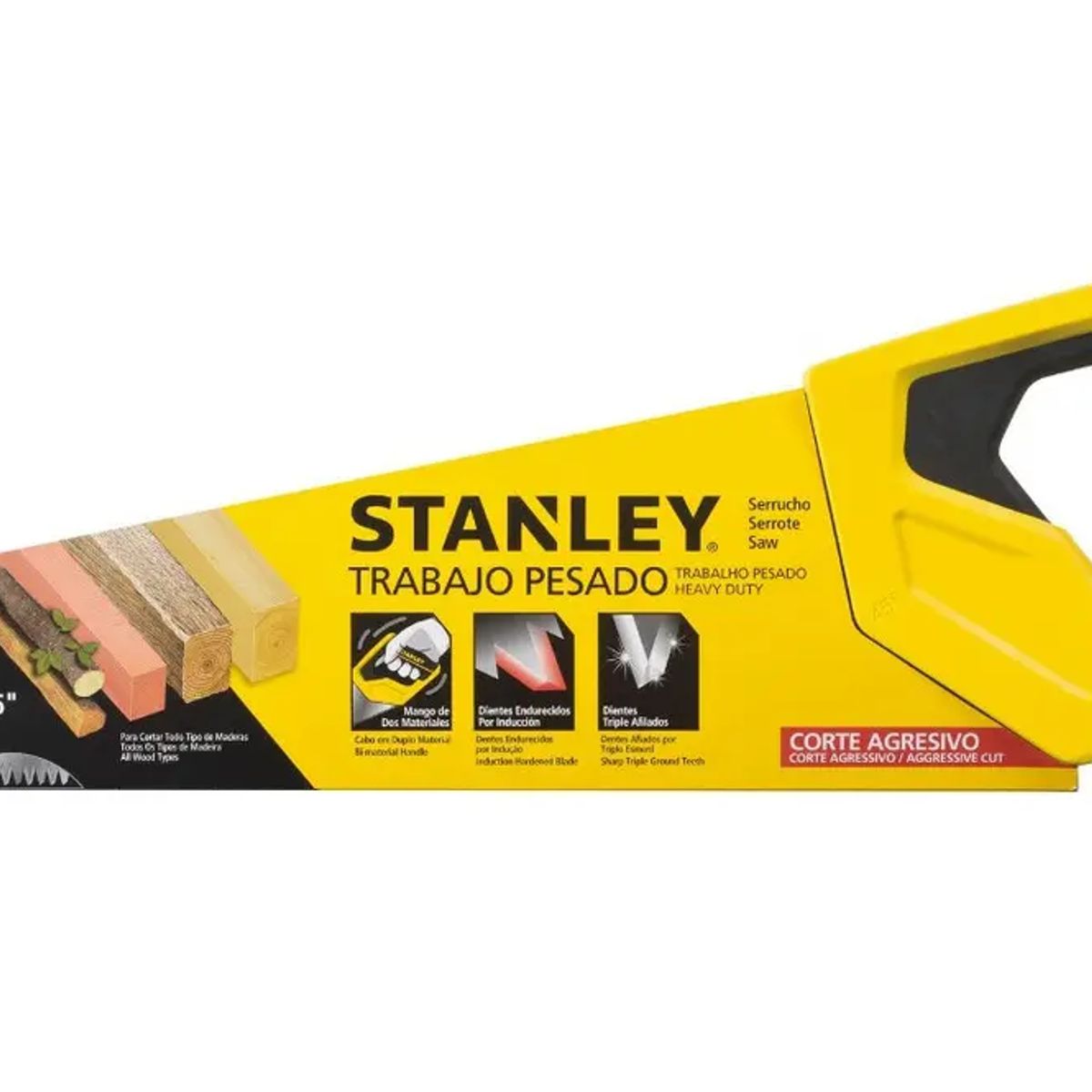 STANLEY - Serrucho Stanley 15 Mango Bimaterial Ergonómico