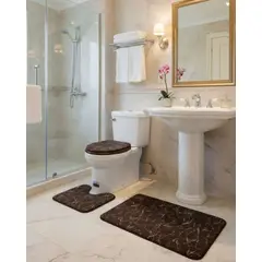 GENERICO - SET DE BAÑO DE MARMOL ATERCIOPELADOS 3 PIEZAS