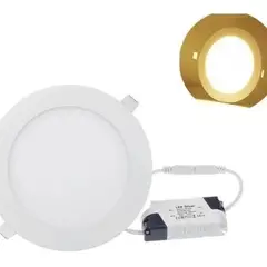 GENERICO - Foco Panel Plafón Led 12w Embutido Redondo Luz Calida Blanco - 003126 B 01902