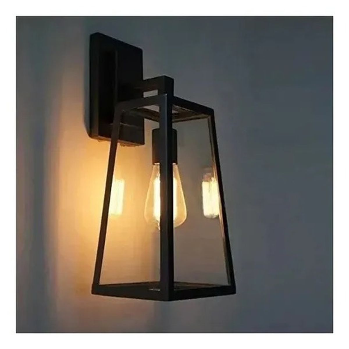 GENERICO - Farol Aplique De Pared Geometrico E27 Negro