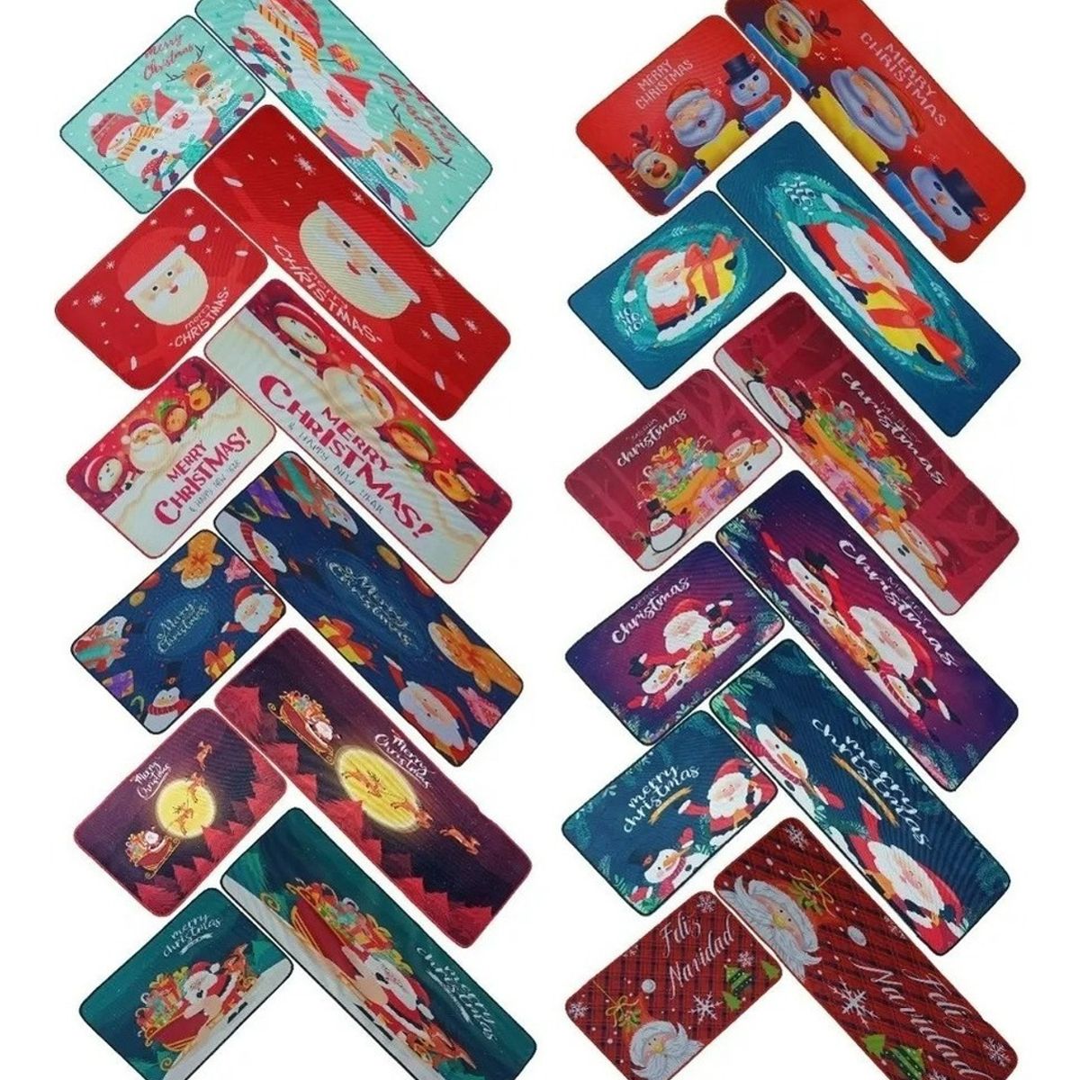GENERICO - Set 2 Alfombra Lisa De Navidad Terciopelo 40x60x120cm Living