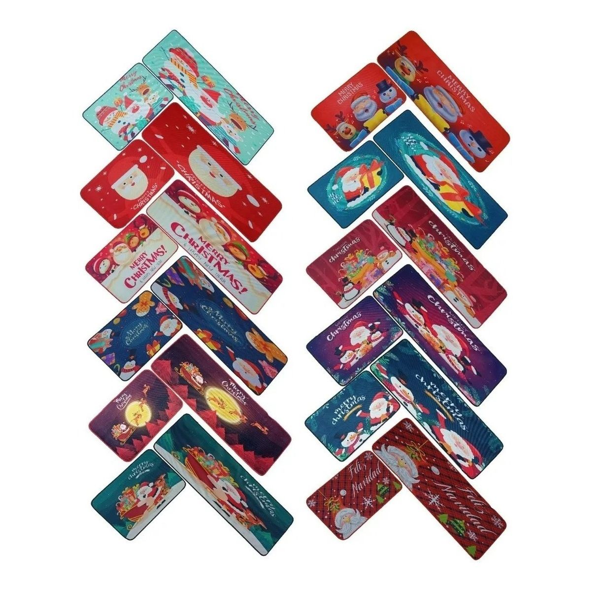 GENERICO - Set 2 Alfombra Lisa De Navidad Terciopelo 40x60x120cm Living