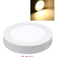 GENERICO - X5 Foco Panel Plafón Led 24w Sobrepuesto Redondo Luz Cálida Calida-231033-003136 B12 B14