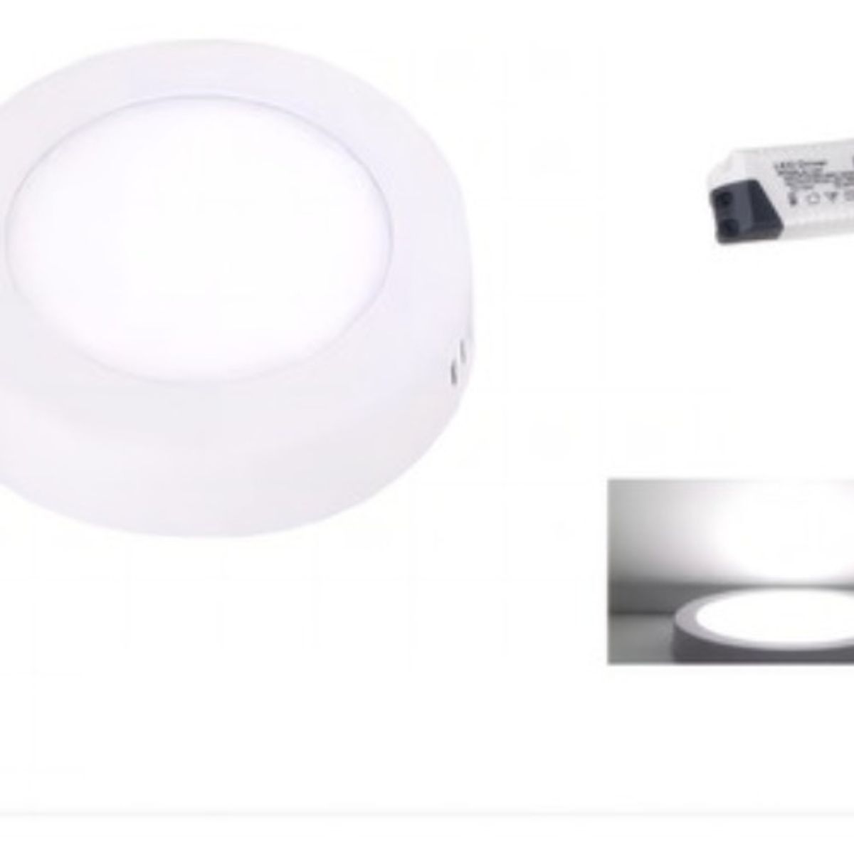 GENERICO - X10 Foco Panel Plafón Led 6w Sobrepuesto Redondo Luz Frio Blanco-003023