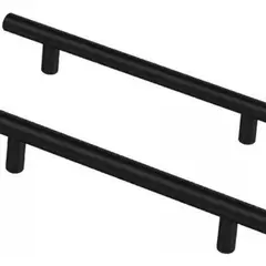 GENERICO - Pack 10 Tirador Manilla Madrid Negro 19x30cm Con Tornillo Negro Negro - 338022