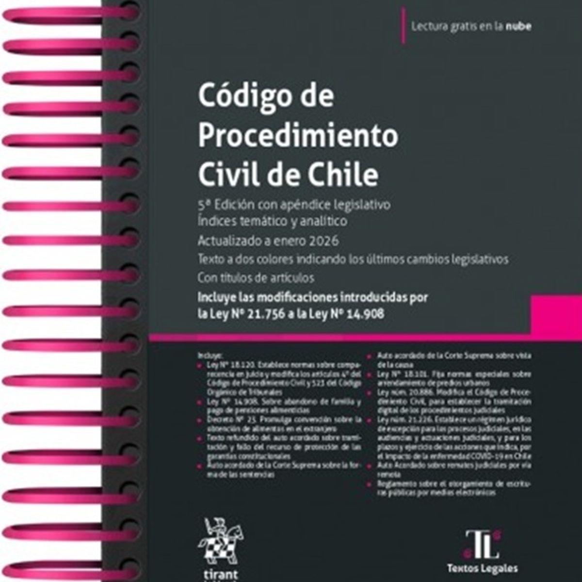 TIRANT LO BLANCH - CODIGO DE PROCEDIMIENTO CIVIL DE CHILE 5ª Edición 2026 / Anillado