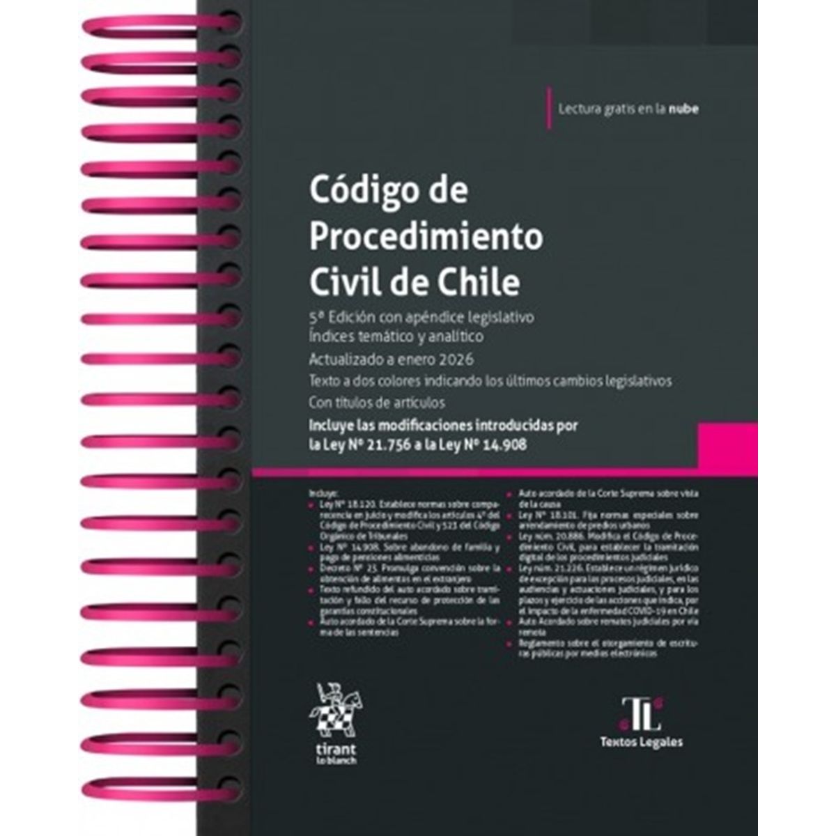 TIRANT LO BLANCH - CODIGO DE PROCEDIMIENTO CIVIL DE CHILE 5ª Edición 2026 / Anillado