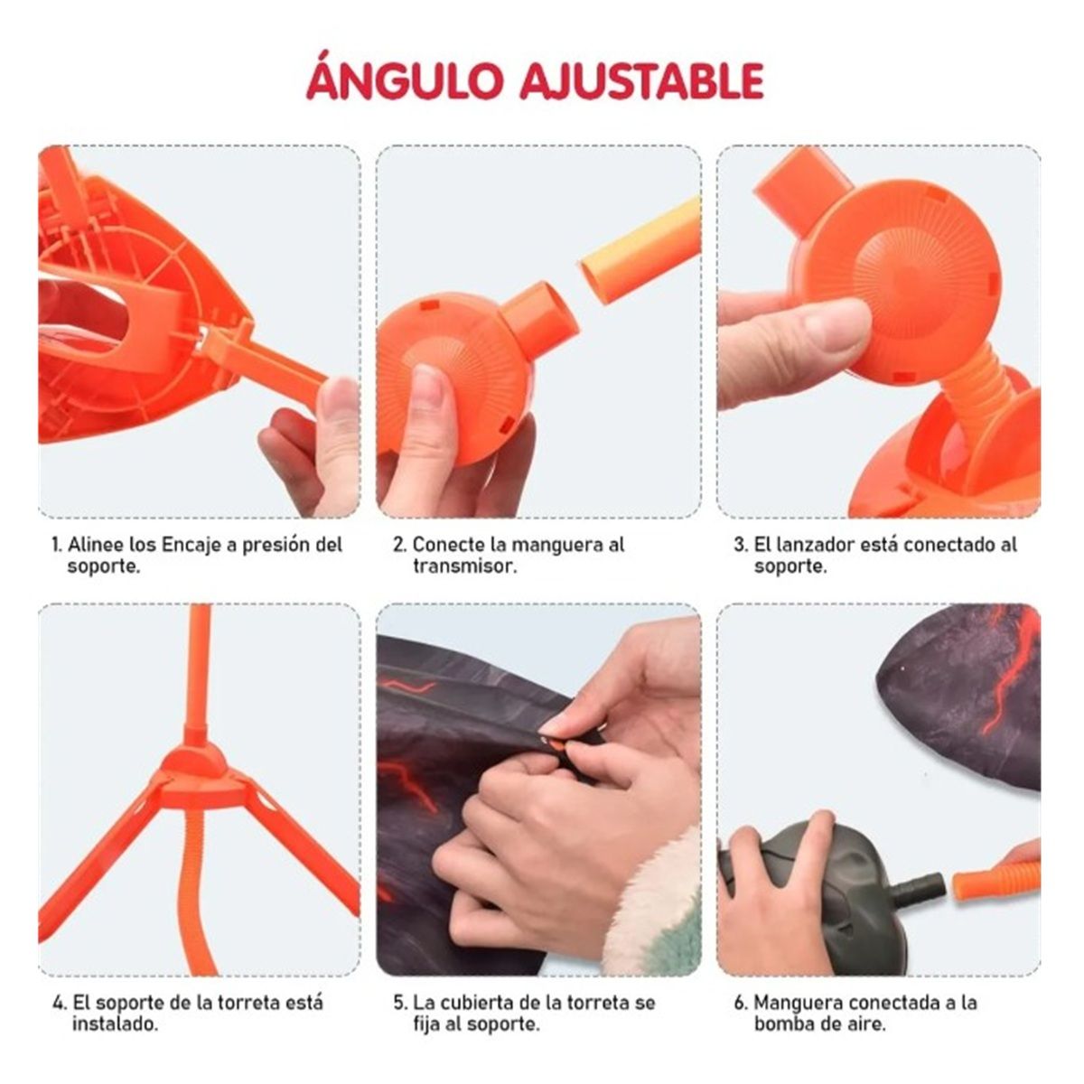 HOSHI - Juego Lanzacohetes Dinosaurios Para Niños Cohetes Voladores Naranja