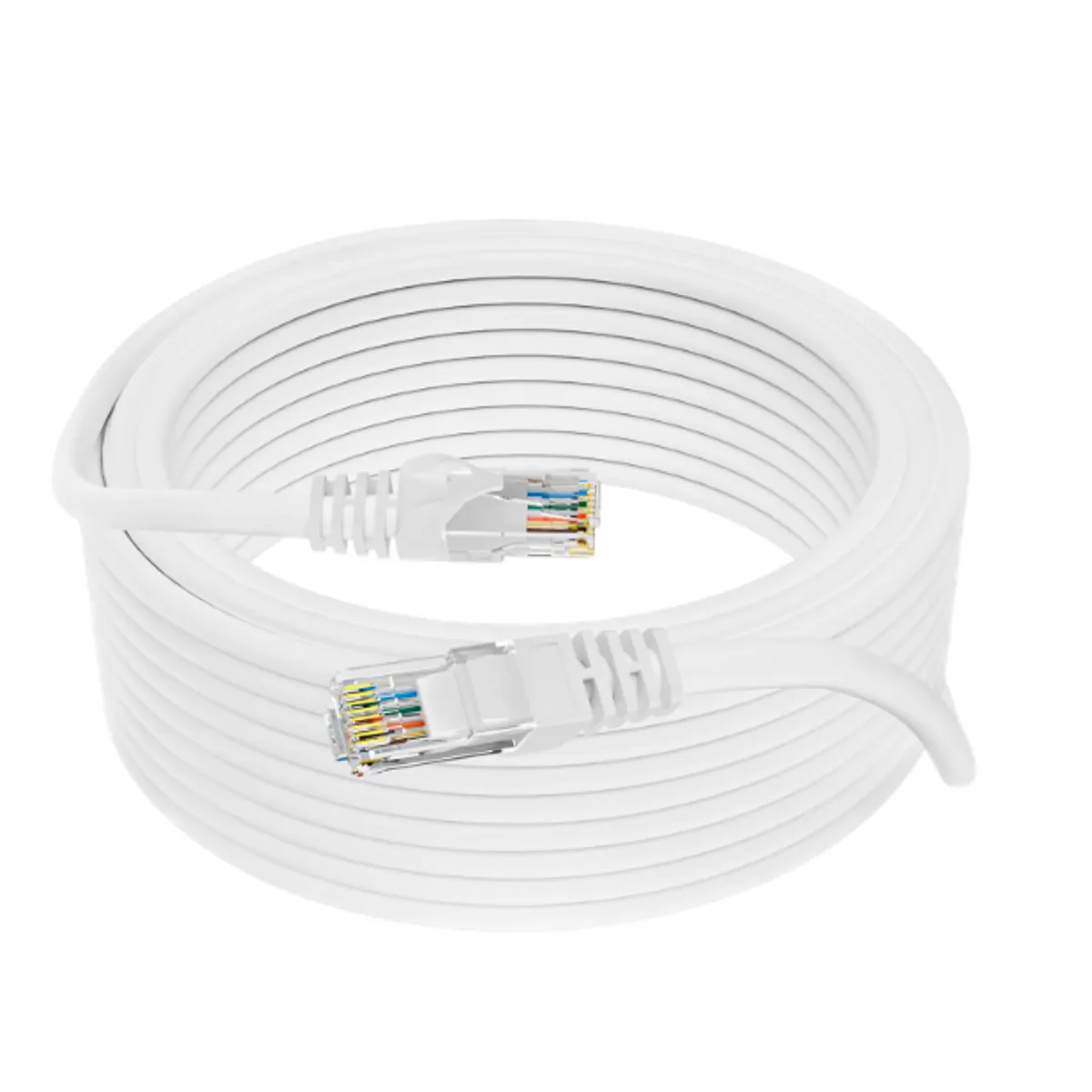 GENERICO - Cable de Red Cat5 Ethernet Lan RJ45 10 Metros UTP Interior/Exterior Blanco