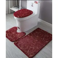 GENERICO - Juego de alfombras de baño 3 Piezas Marmol suave