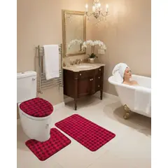 GENERICO - Juego de alfombras de baño 3 piezas suaves y absorbentes