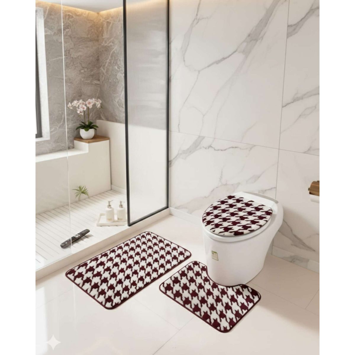 GENERICO - Juego de alfombras de baño 3 piezas suaves y absorbentes