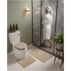 GENERICO - Juego de alfombras de baño 3 piezas suaves y absorbentes