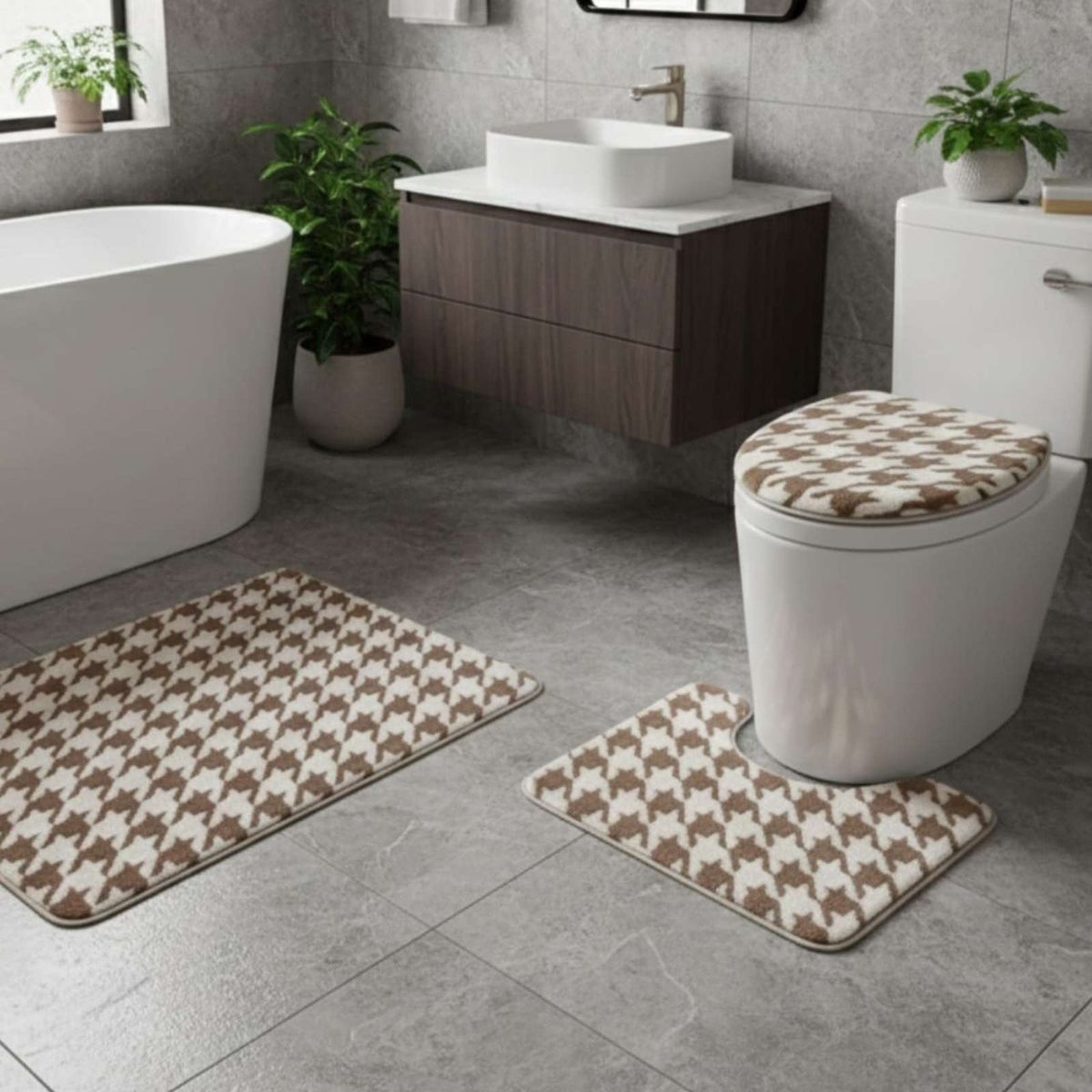 GENERICO - Juego de alfombras de baño 3 piezas suaves y absorbentes