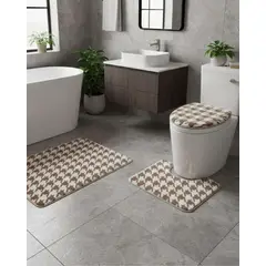 GENERICO - Juego de alfombras de baño 3 piezas suaves y absorbentes