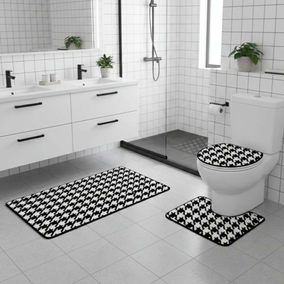 GENERICO - Juego de alfombras de baño 3 piezas suaves y absorbentes