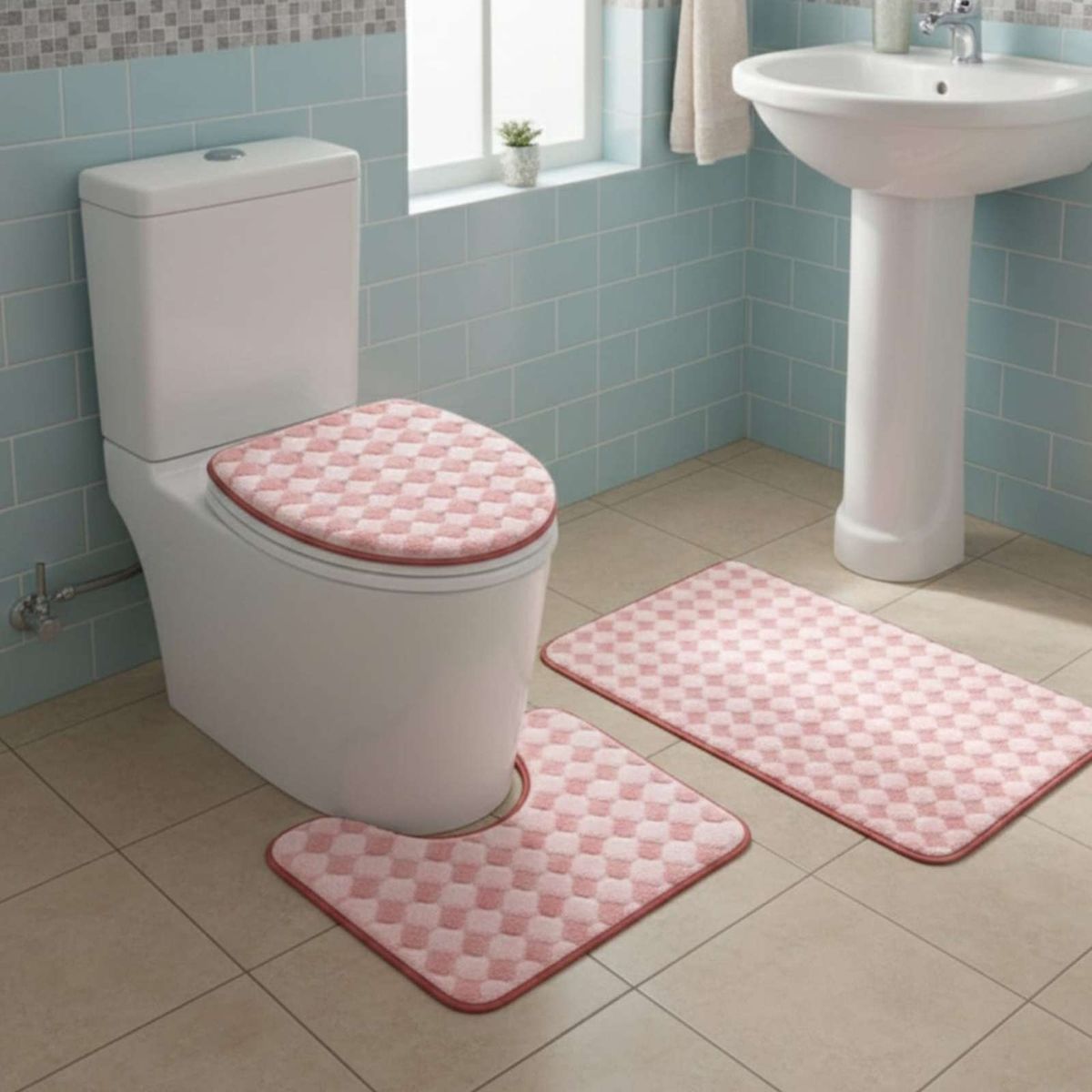 GENERICO - Juego de alfombras de baño 3 piezas suaves y absorbentes
