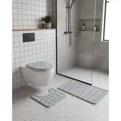 GENERICO - Juego de alfombras de baño 3 piezas suaves y absorbentes