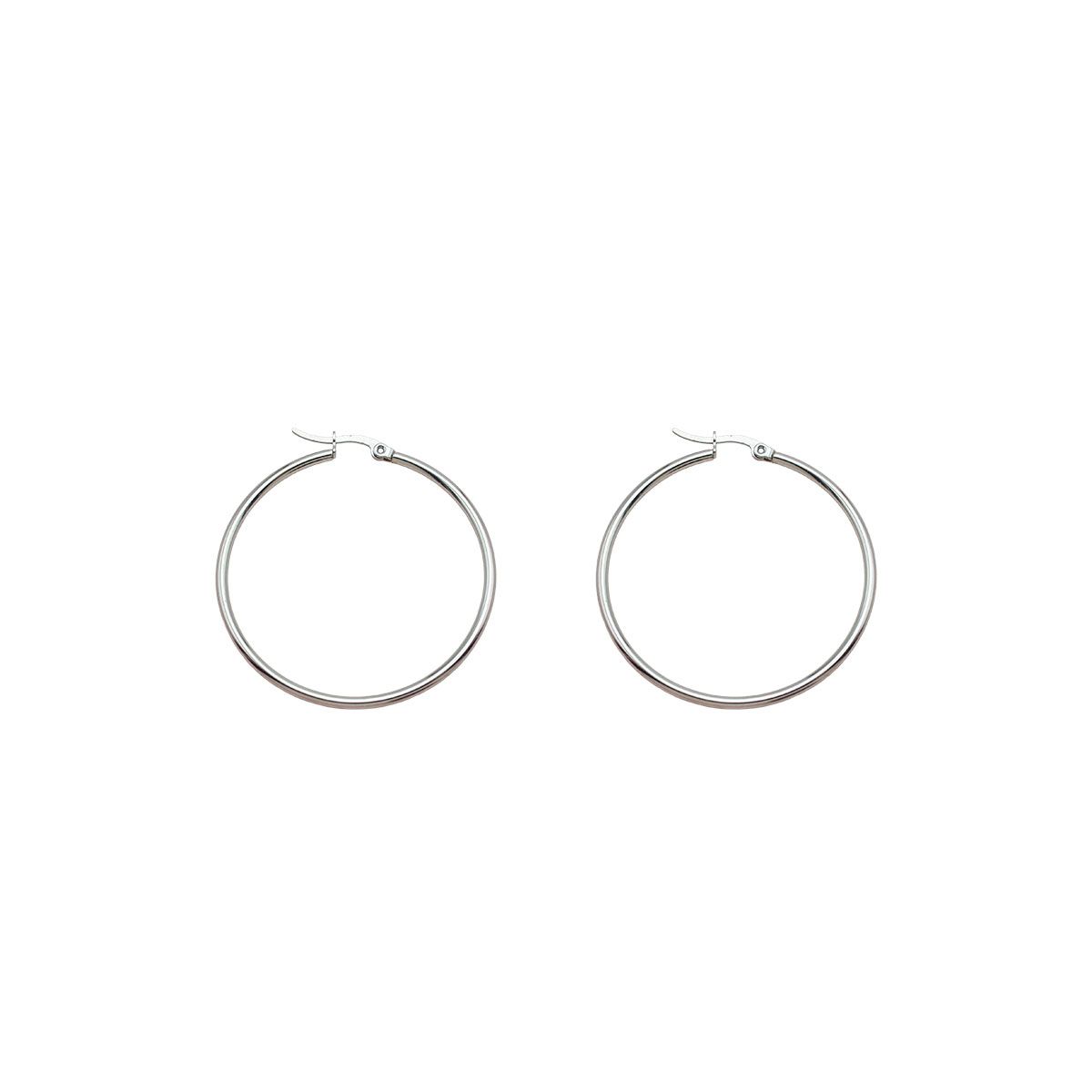BIJOUTERIA LB20 SPA - Aros Argollas Clásicas Acero Inoxidable 2.9 cm - Plateado