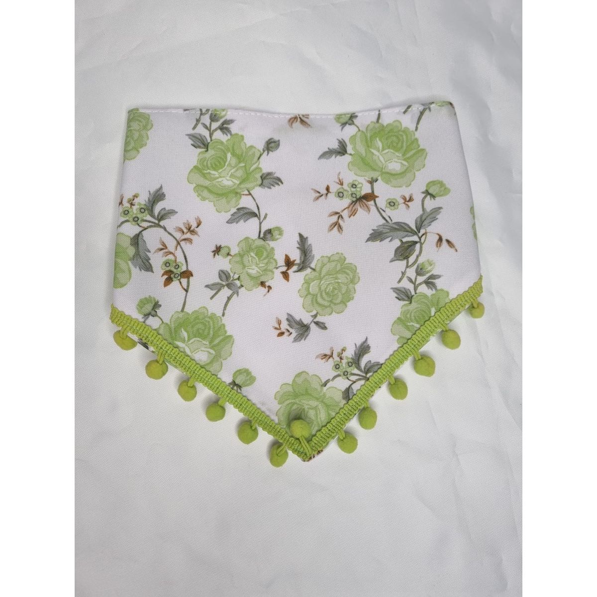 EL MUNDO DE EMMA - Bandana mascota flores verdes talla XXS