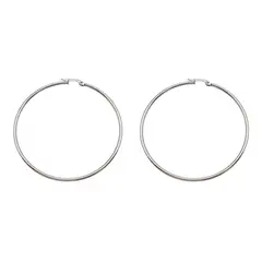 BIJOUTERIA LB20 SPA - Aros Argollas Clásicas Acero Inoxidable 7.2 cm - Plateado